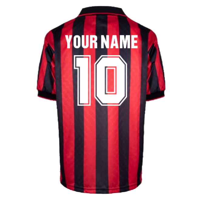 Excellent Ac Milan 1996 Home Retro Shirt (your Name) - Excellent Value