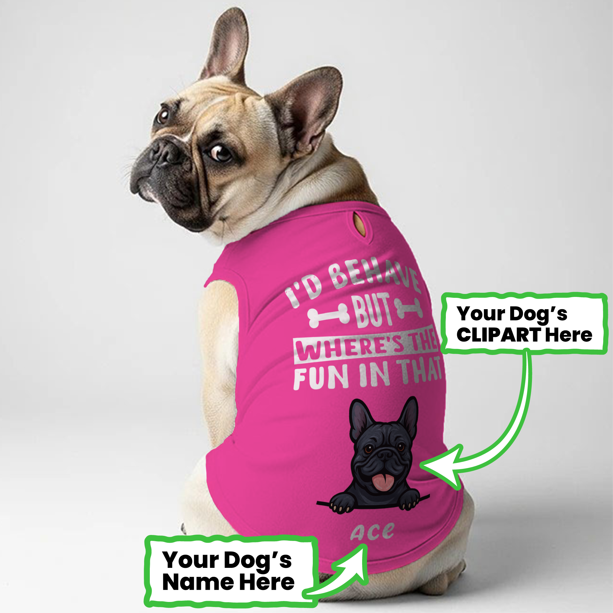 Comfortable I’d Behave - Personalized Frenchie Shirt | Custom Dog T-s...