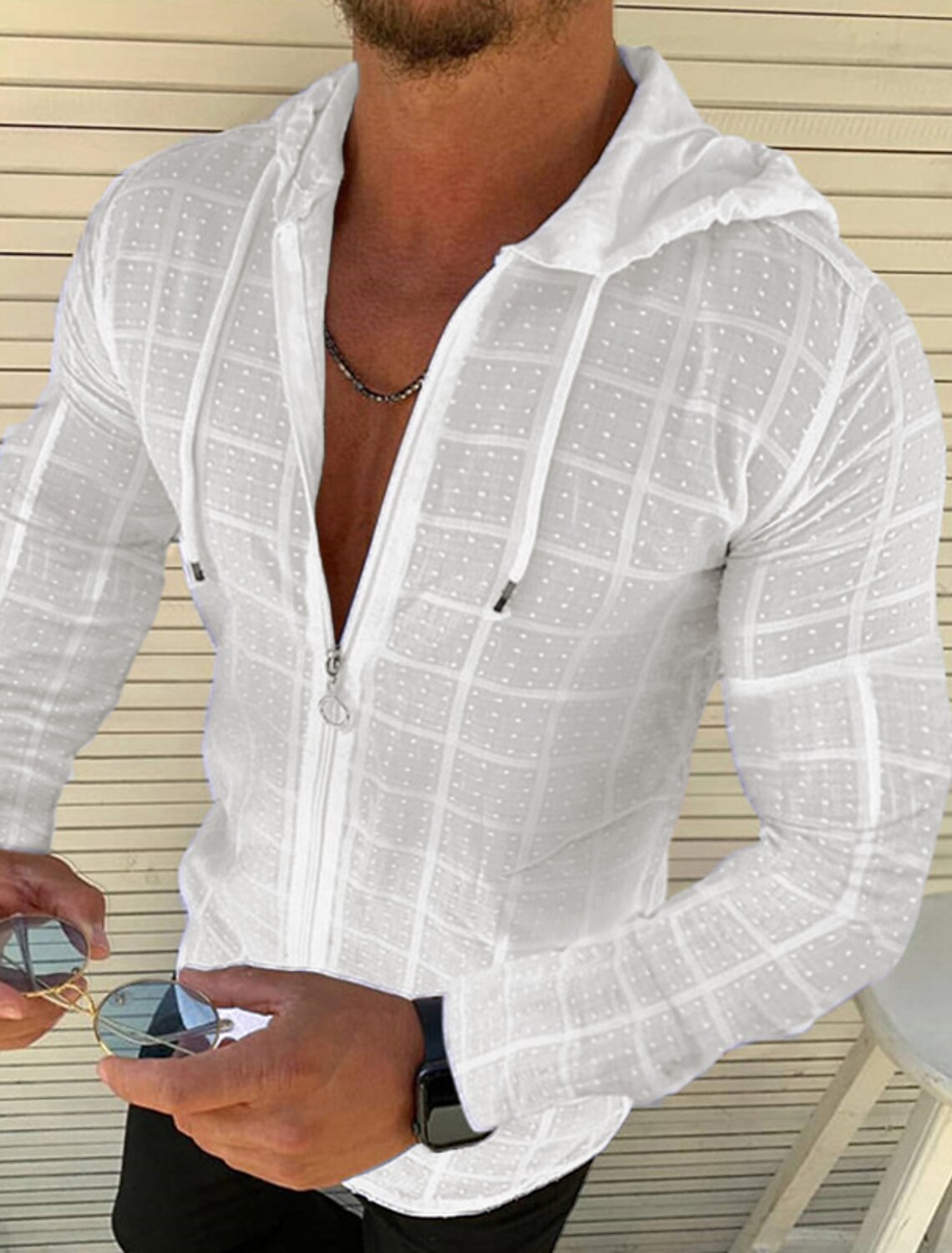 Men's Shirt Summer Shirt Beach Wear Casual Shirt Black White Yellow Red Green Long Sleeve Floral Hooded Vacation Casual Drawstring Clothing Apparel Fashion Casual Breathable Comfortable