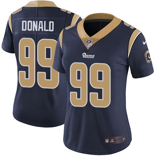 Authentic LAR Rams NFL #99 Aaron Donald Limited Navy Jersey - Fan A...