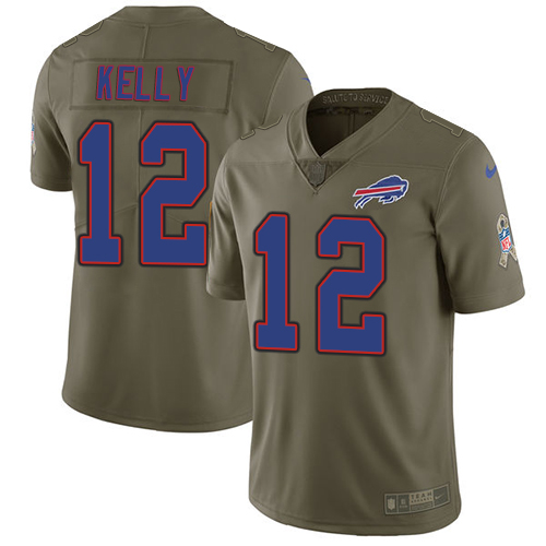 Premium NFL BUF Bills #12 Jim Kelly Team Color Limited Jersey