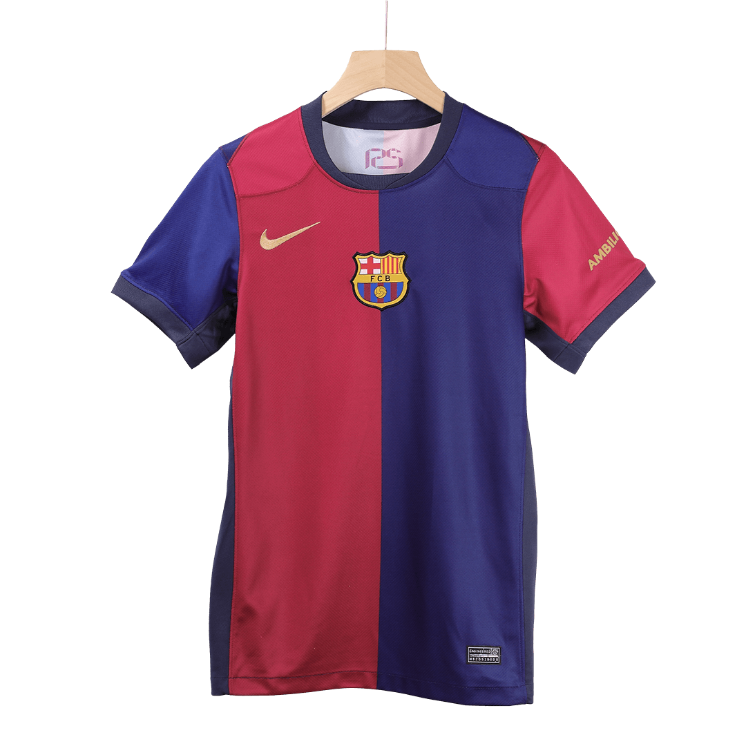 LEWANDOWSKI #9 Barcelona Home Soccer Jersey 2024/25- Spotify Logo With