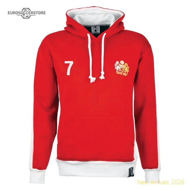 Premium Manchester Reds Number 7 Retro Hoodie (red) - Premium Quality