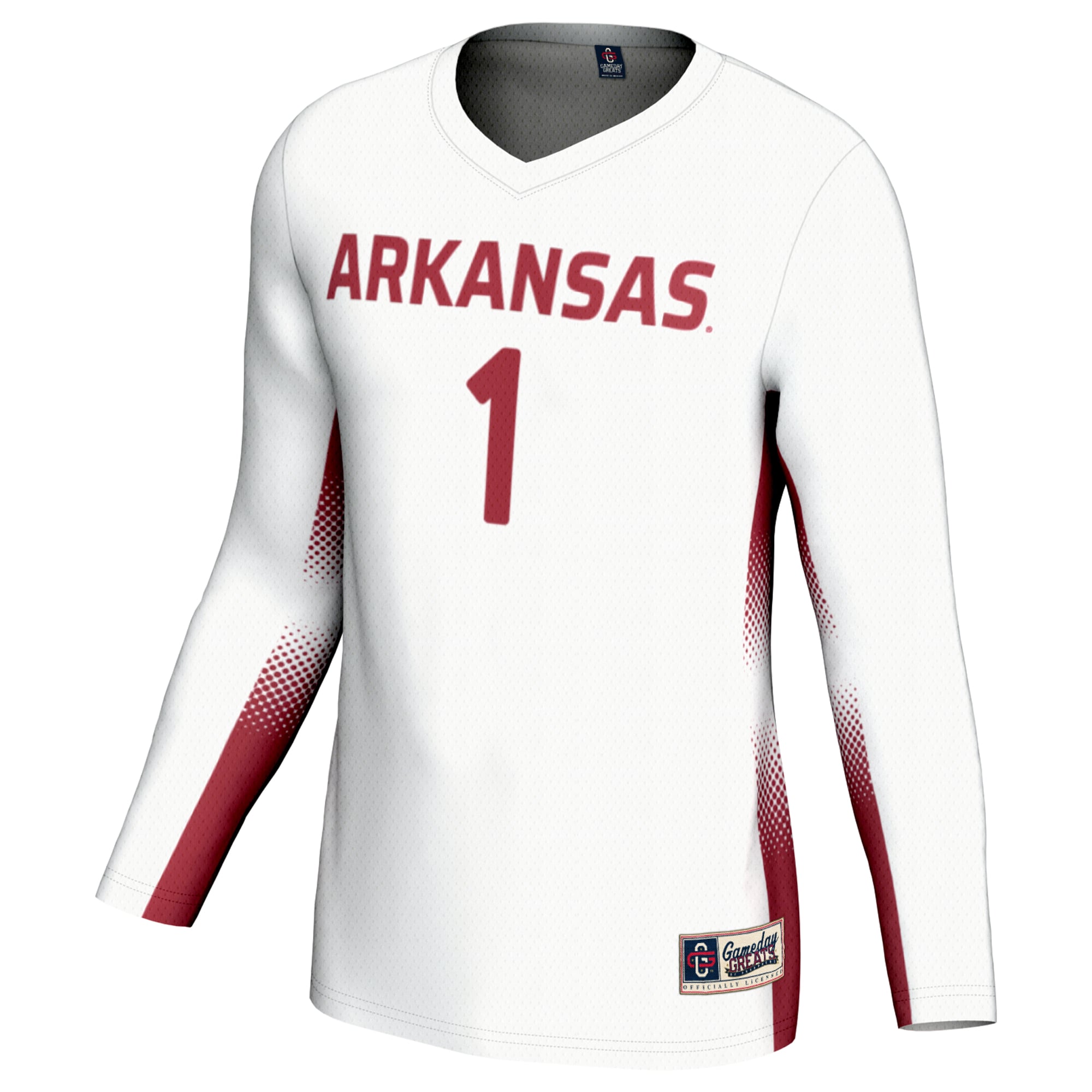 #1 Arkansas Razorbacks GameDay Greats Unisex Lightweight Volleyball Jersey - White