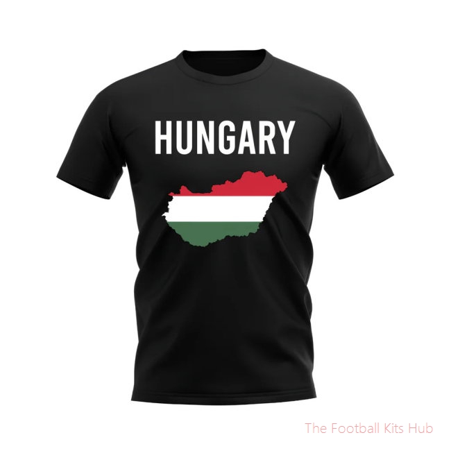 Men Hungary Map T-shirt (Black) UEFA Euro