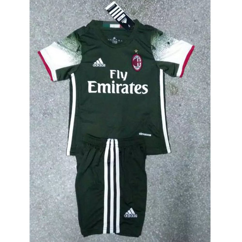 Advanced Fabric Kids AC Milan Third 201617 Soccer Kits ShirtShorts
