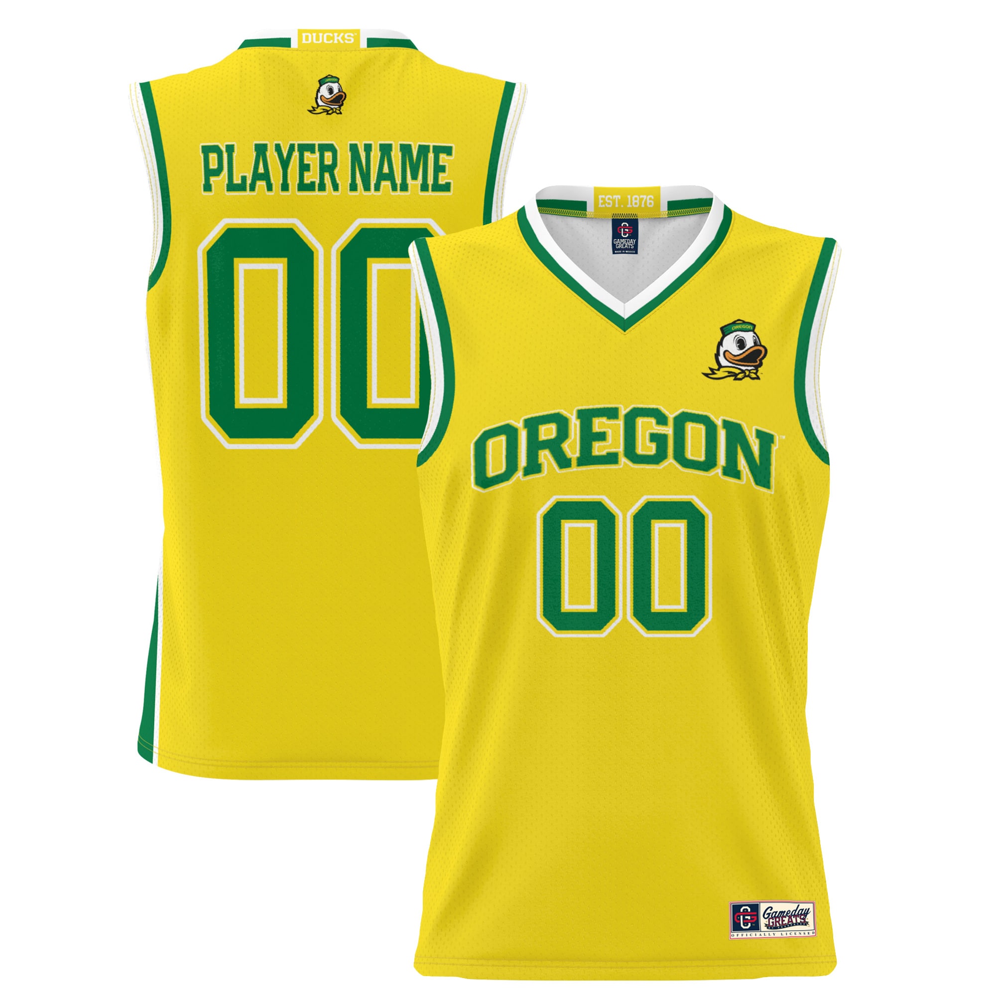 [NJP] Women's Oregon Ducks GameDay Greats NIL Pick-A-Player Lightweight Women's Basketball Jersey - Yellow