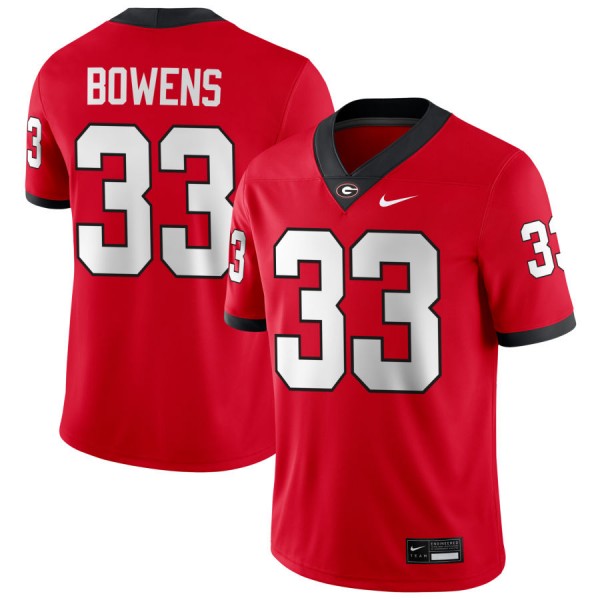 Men Georgia Bulldogs #33 Chauncey Bowens Red Nike Stitch Jersey