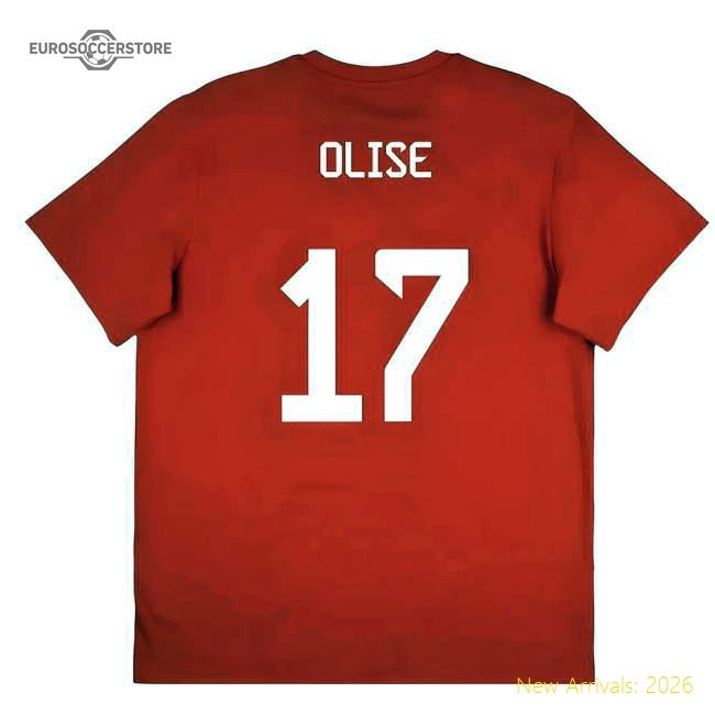 Performance 2025-2026 Bayern Munich Seasonal Graphic Tee (Red) (Olise