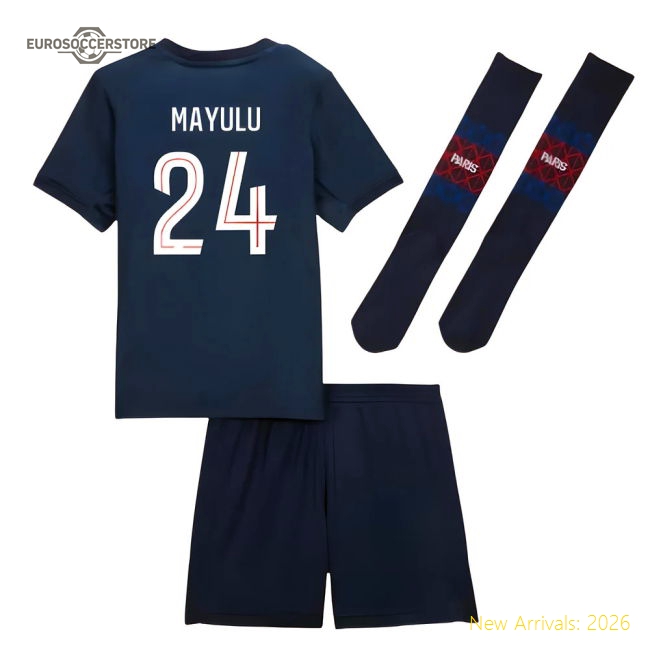 2025-2026 PSG Home Little Kids Mini Kit (Mayulu 24)