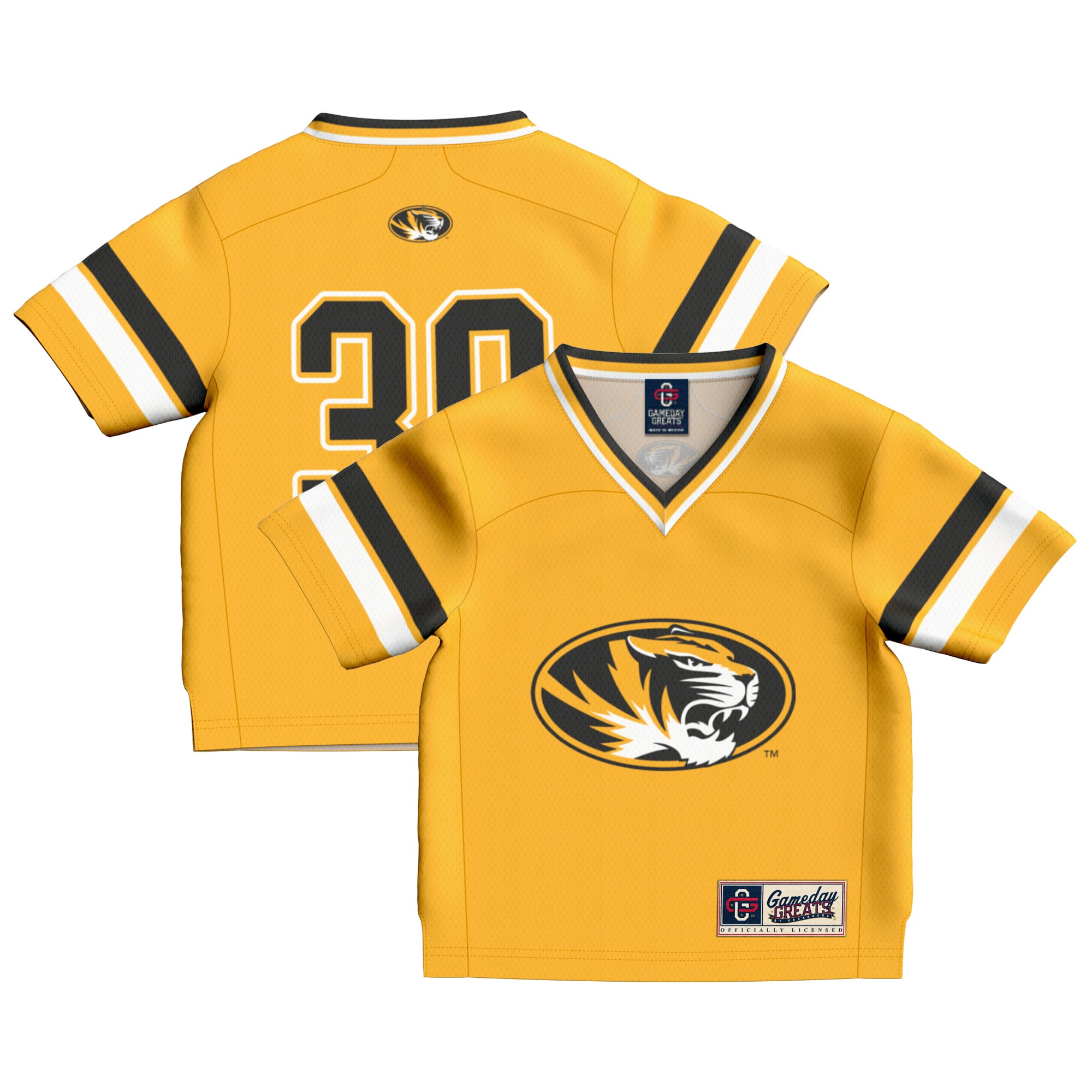 #39 Missouri Tigers GameDay Greats Toddler Lightweight Collegiate Football Fashion 2026/2027 Football Jersey - Gold