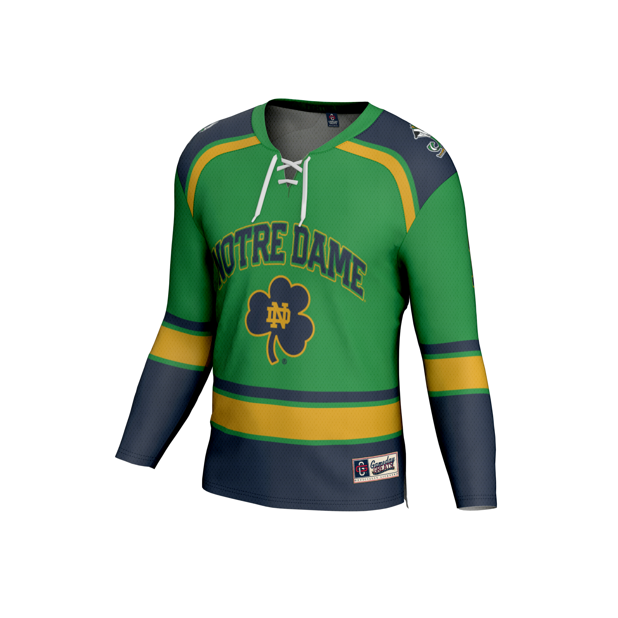 [DDG] Notre Dame Fighting Irish GameDay Greats Youth Lightweight Collegiate Hockey Fashion Jersey - Green