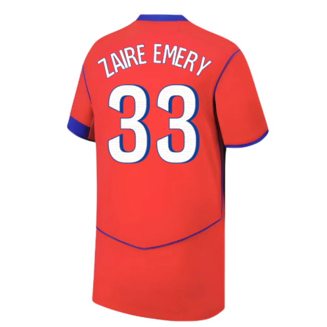 2025-2026 Psg Third Shirt (Kids) (Zaire Emery 33) For Ligue 1 Fans