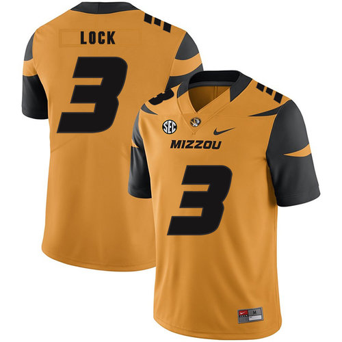 Men's None Gold 2024 breathable Drew Lock #3 authentic Jersey