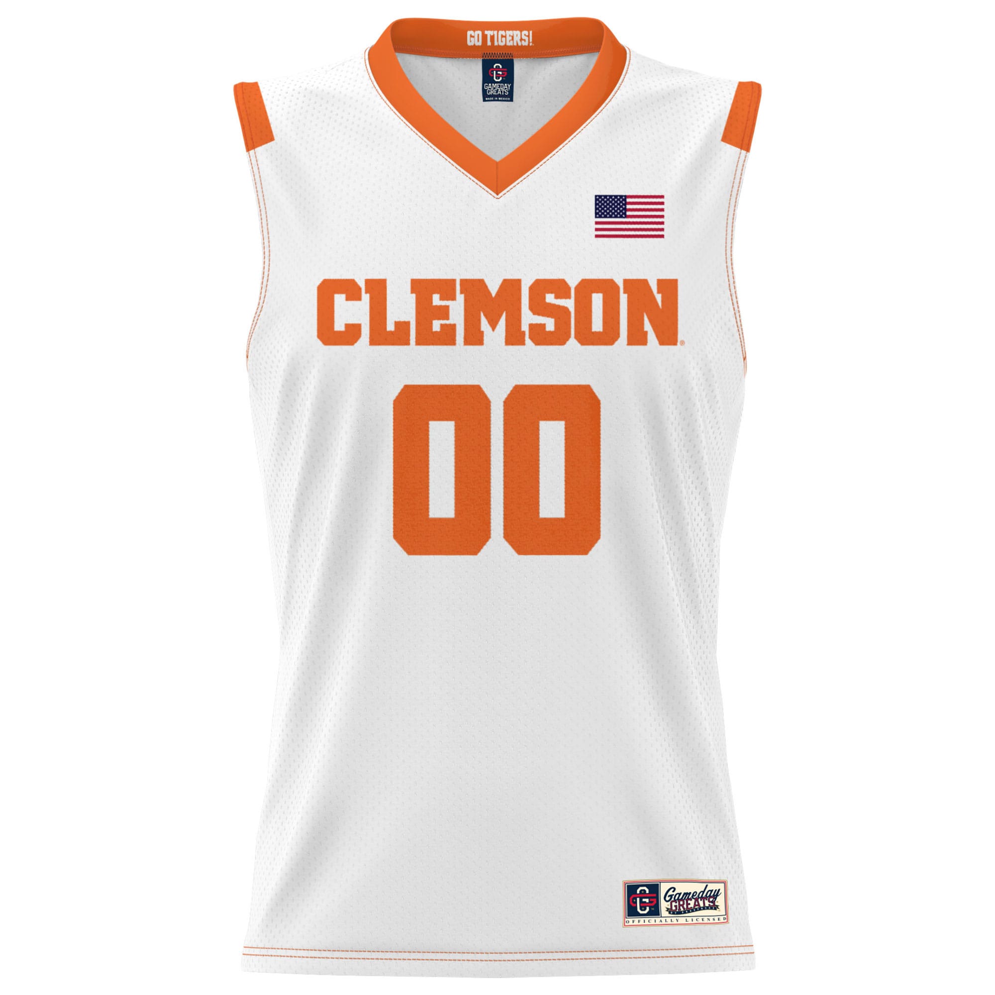 [NJP] Clemson Tigers GameDay Greats Youth NIL Pick-A-Player Lightweight Men's Basketball Jersey - White