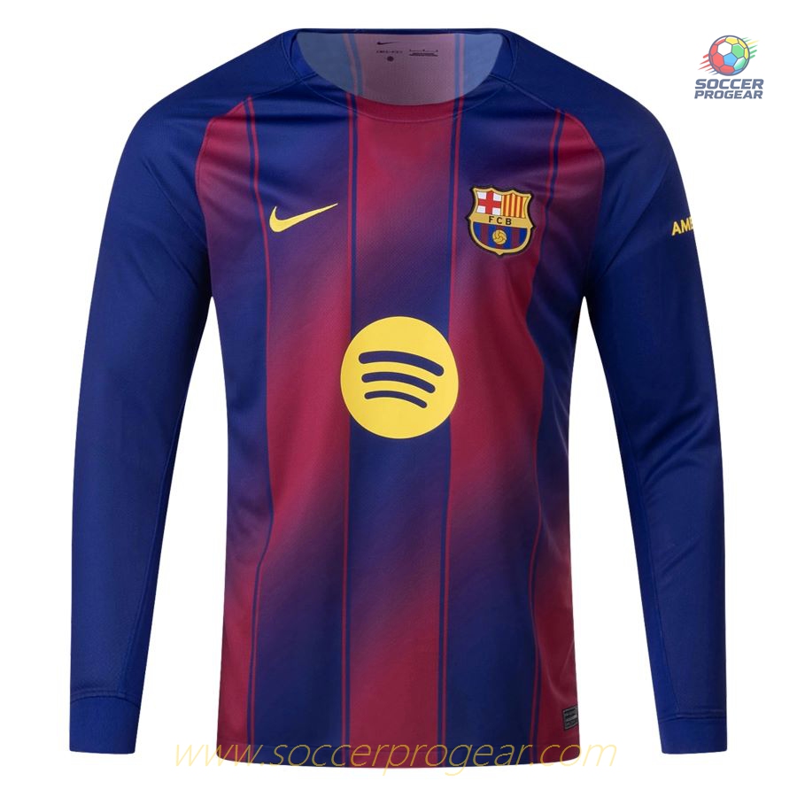 Barca 2025-26 Edition Home Long Sleeve Version Football Jersey