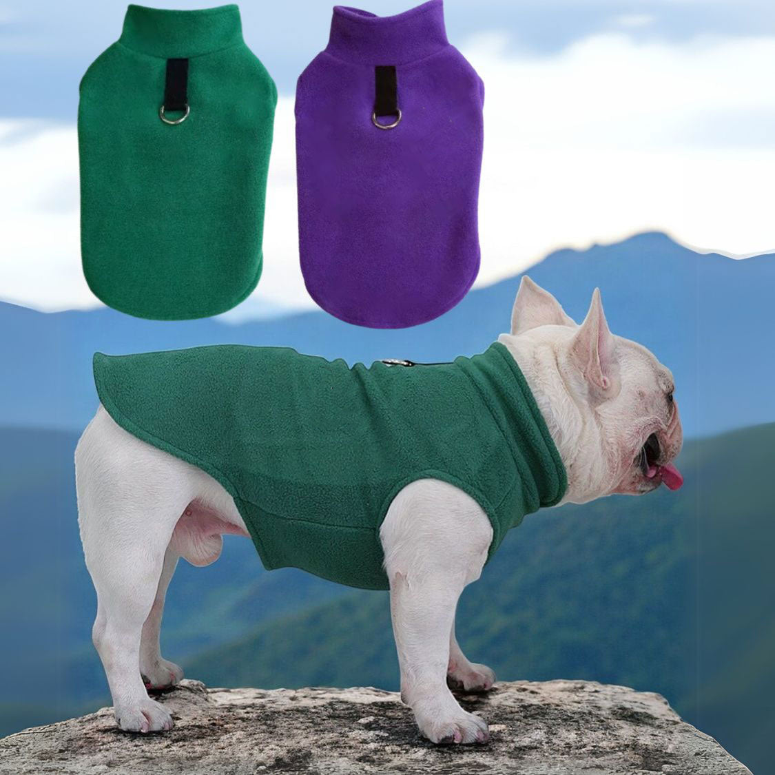 Frenchie Jacket Premium Fleece For Cold-weather Pet Gear | Durable Build