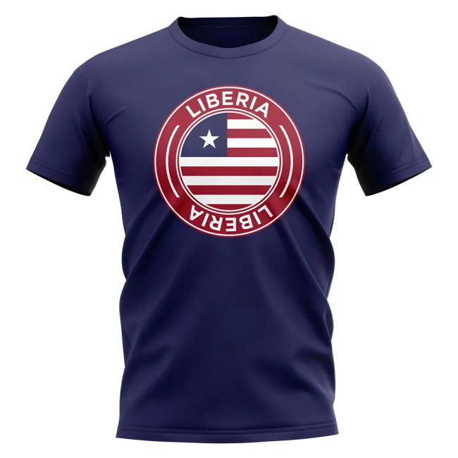 World-Class Pro-Grade Liberia Football Badge T-Shirt (Navy)