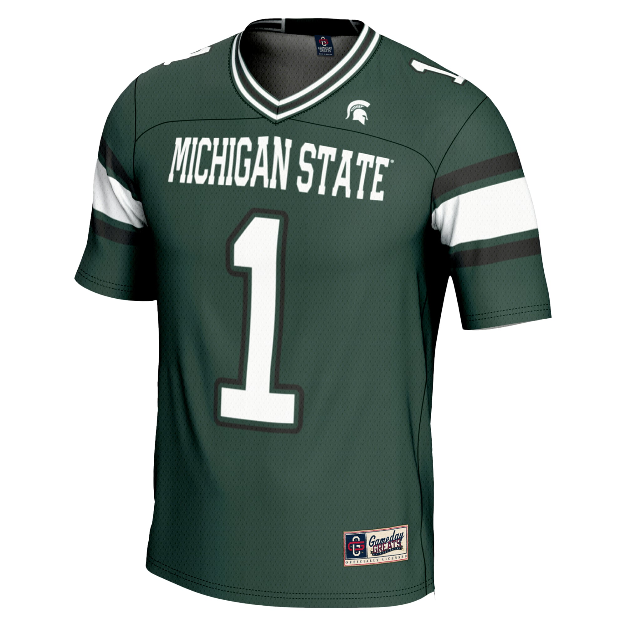 Men's #1 Green Michigan State Spartans Endzone Football Jersey