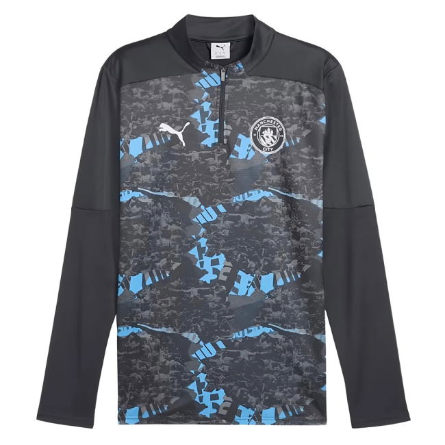 2024-2025 Man City Prematch 1/4 Zip Top (Strong Gray)