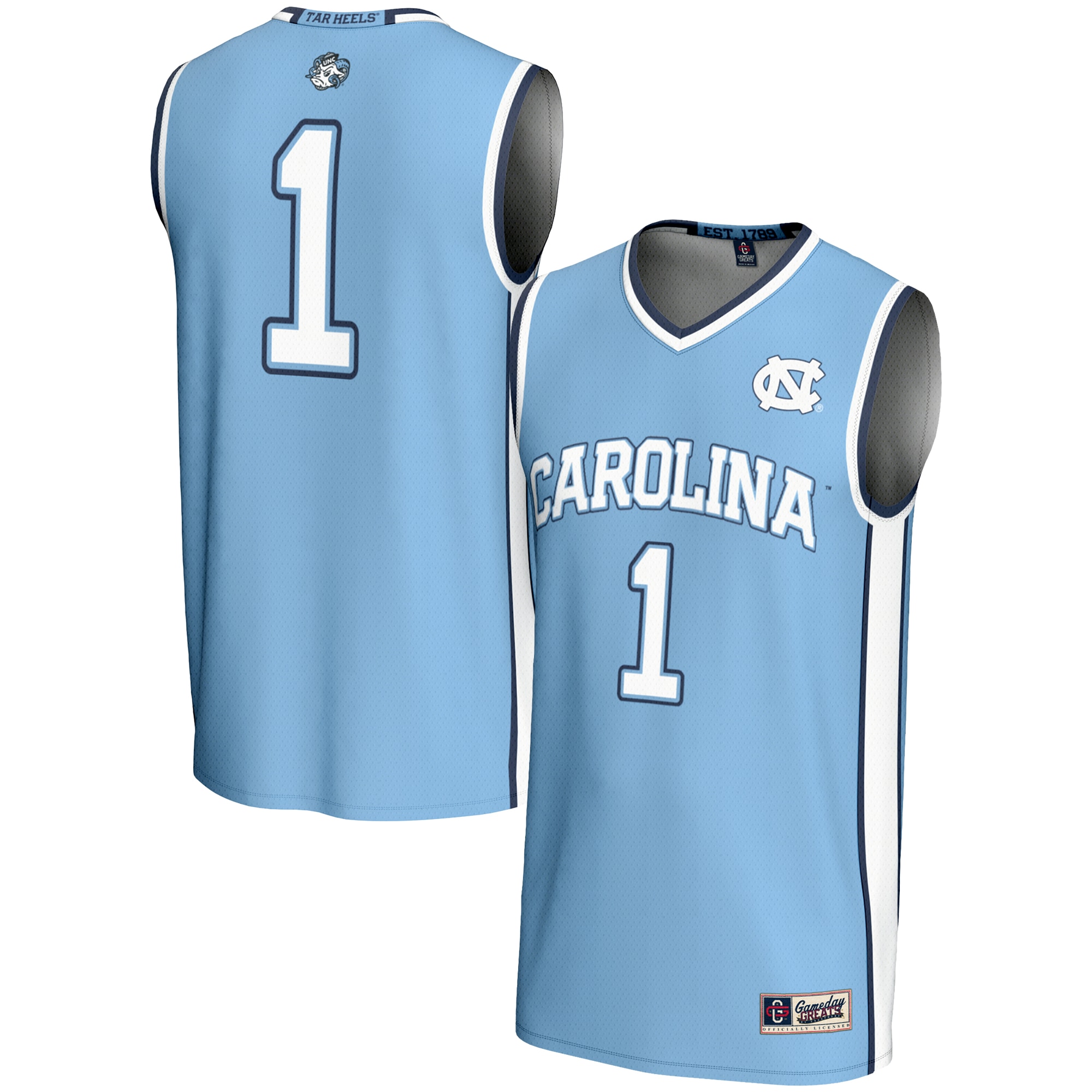 [NJP] North Carolina Tar Heels GameDay Greats Lightweight Basketball Jersey - Carolina Blue