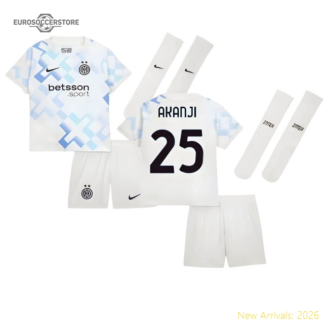 2025-2026 Inter Milan Away Kit Mini Kit (Akanji 25) For Serie A Fans