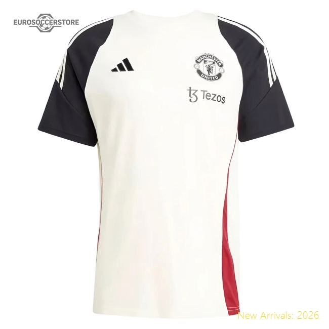 Premium-grade 2024-2025 Man Utd Training Tee (off White) (toone 7)