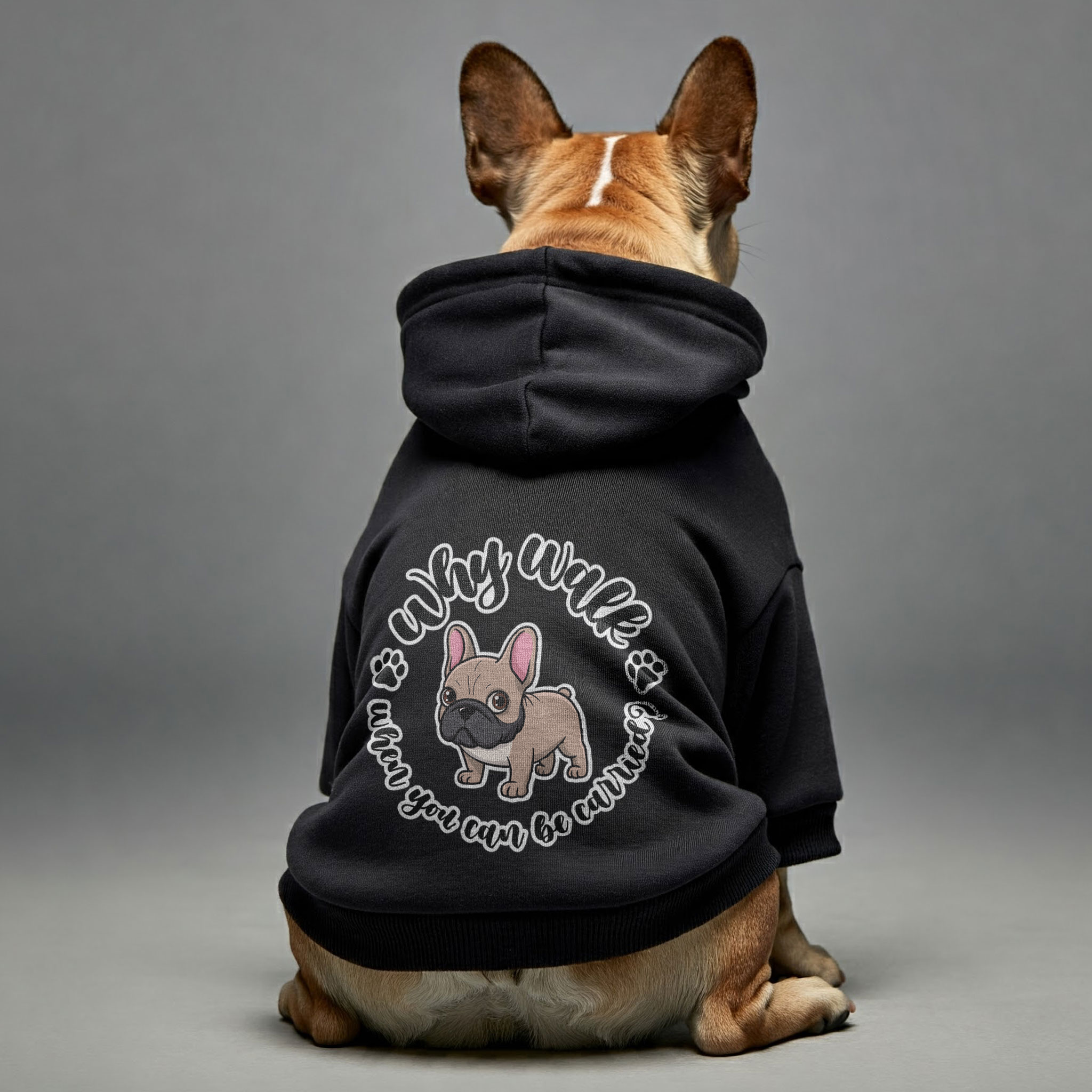 Why Walk When You Can Be Carried? - Bulldog Inspired Personalized French Bulldog Hoodies With Funny Quotes – Stylish, Cozy, And Premium 100% Cotton Casual Wear