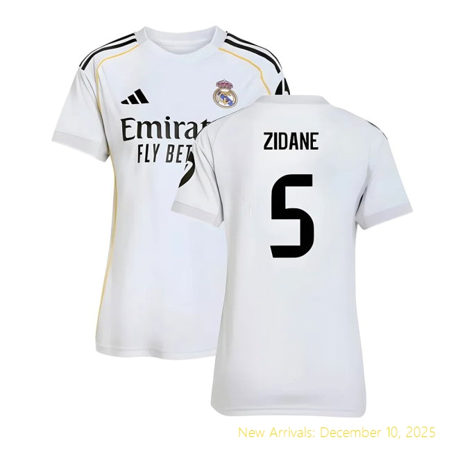 2025-2026 Real Madrid Home Shirt - High Quality Fan Gear (Zidane 5) -...