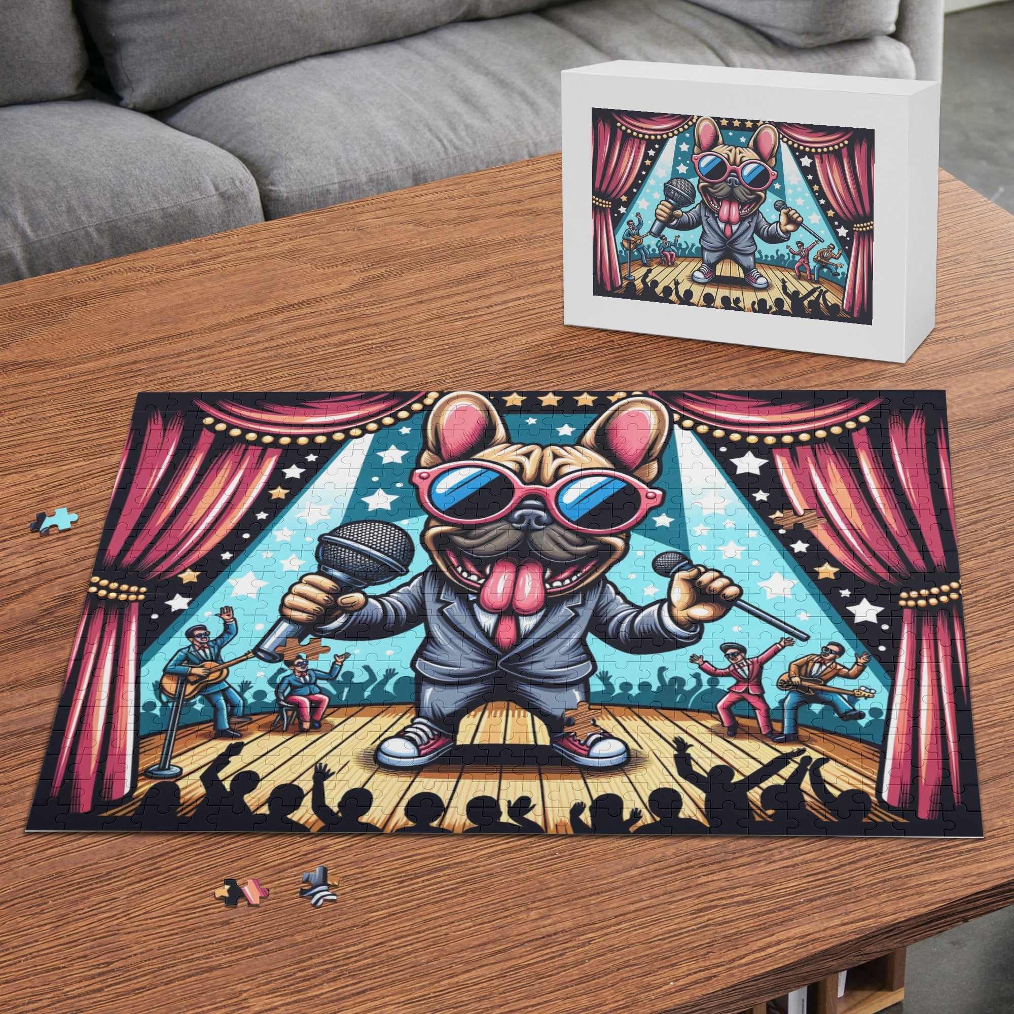 French Bulldog Loki 500 Piece Wooden Puzzle Frenchie Pet Item