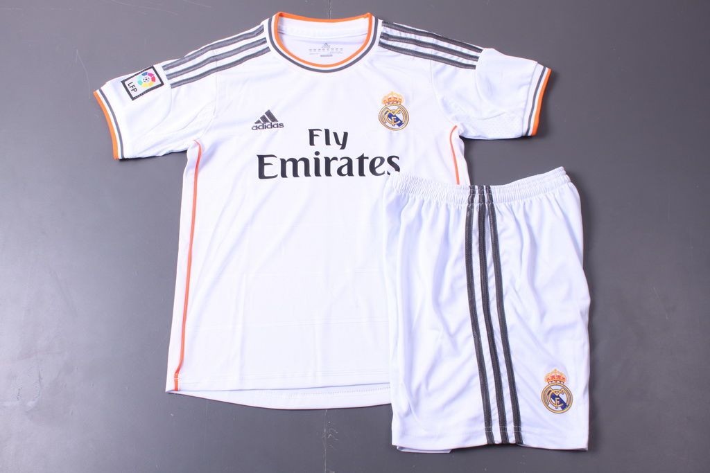 Premium Quality Kids Real Madrid 1314 Home Jersey KitShirtshorts