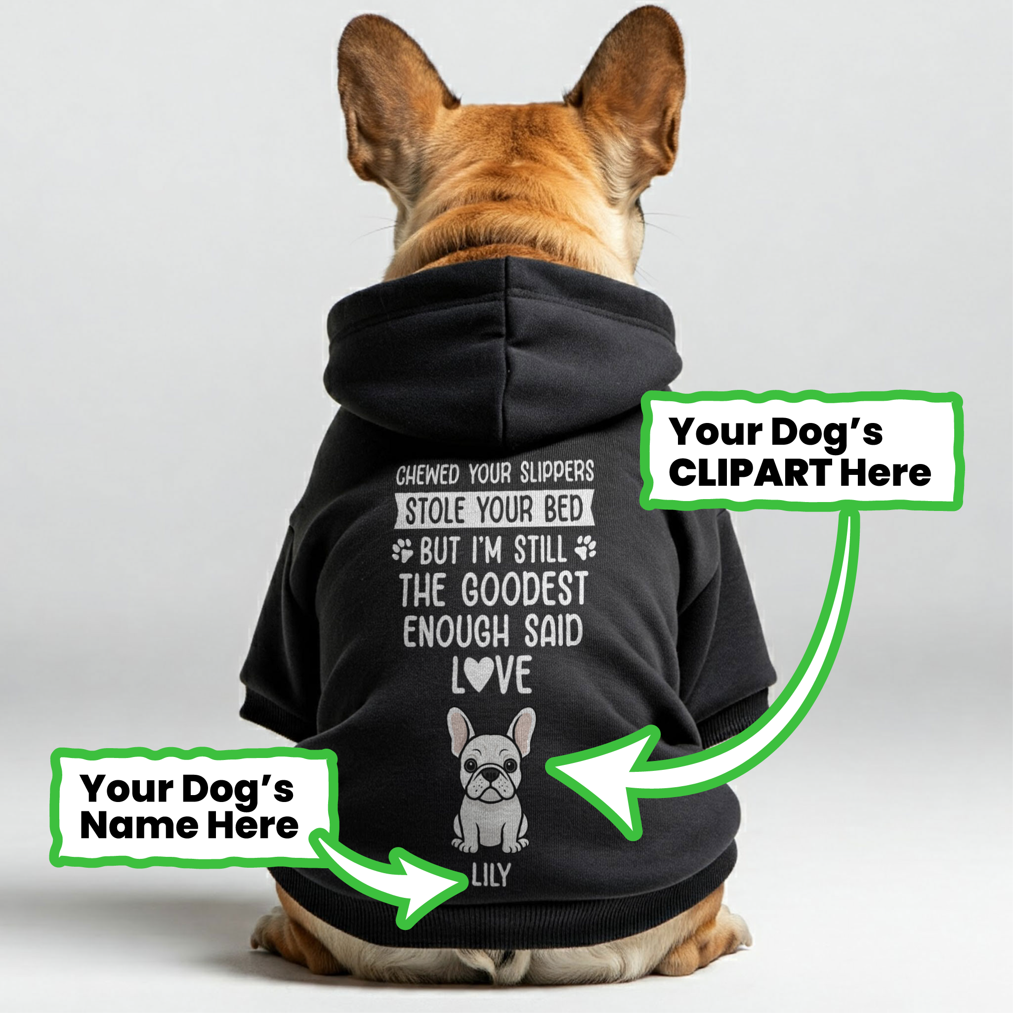 Premium Chewed Your Slippers - Personalized French Bulldog Hoodies Wi...