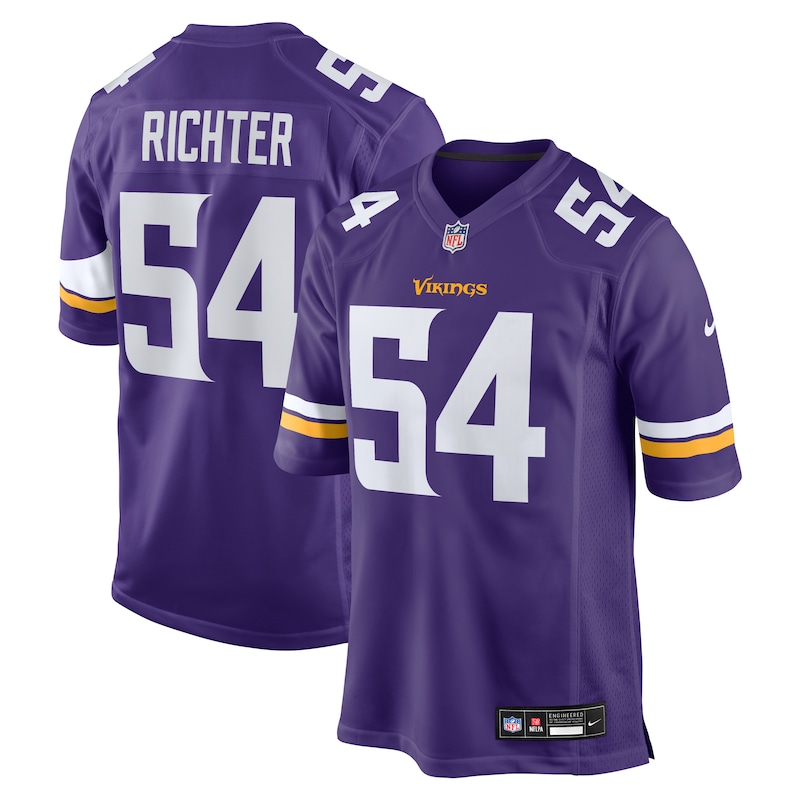 None Bo Richter MIN Vikings Victory Official Jersey Game Day Wear