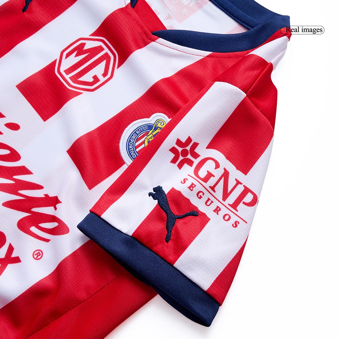 Kid's Chivas Home Soccer Jersey Kit(Jersey+Shorts) 2024/25Authentic Ki