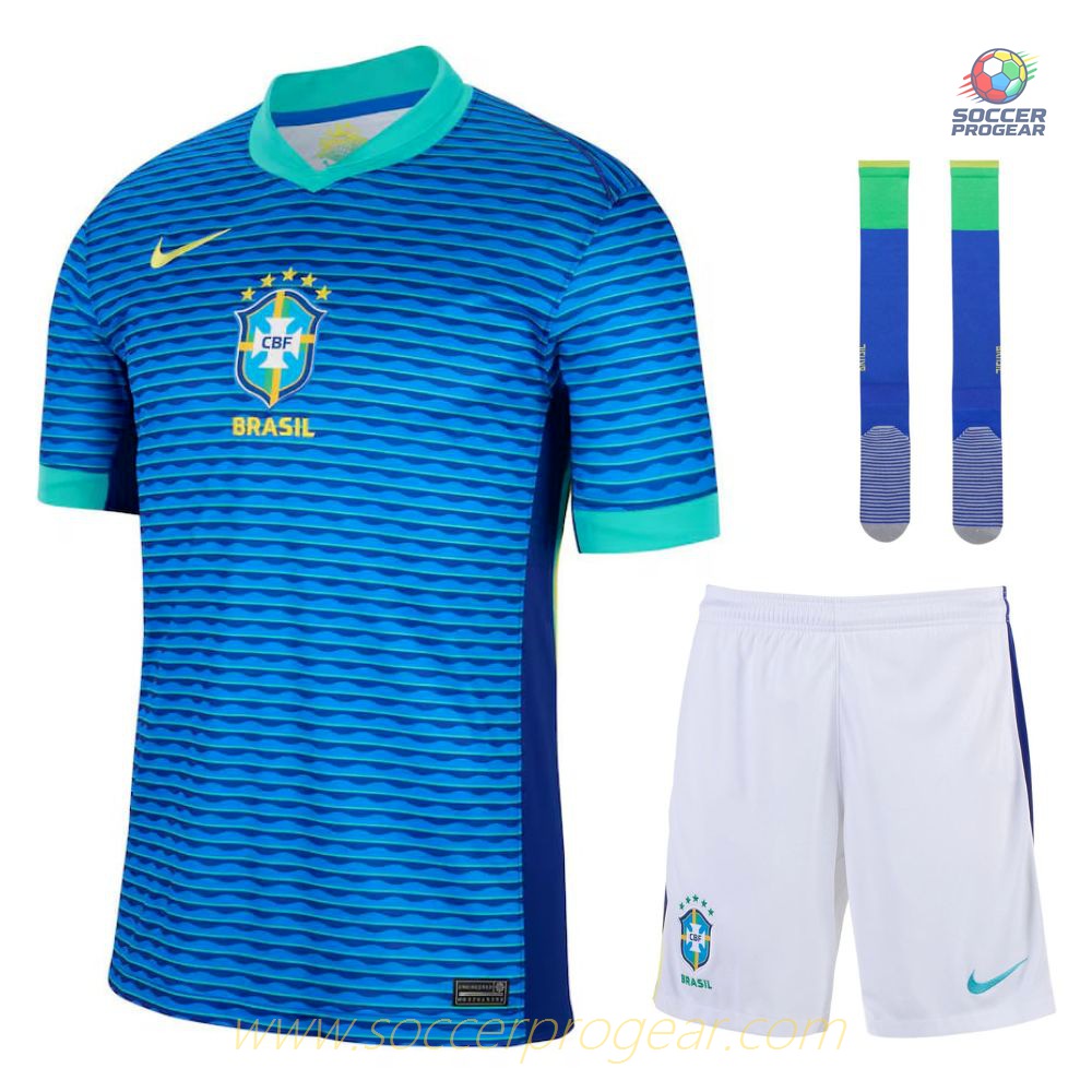 Children's Brazil Away Football Shirt Team Jersey 2024/25 Collection