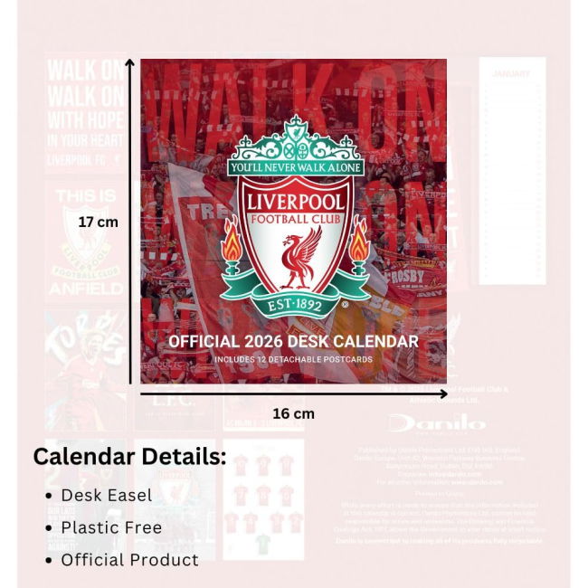 Calendar 2026 Liverpool EPL Team Trendy Home Match Shirt