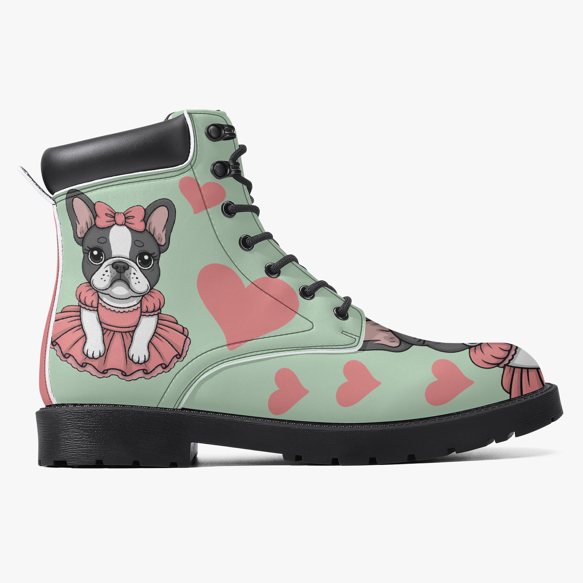 French Bulldog Lover Stormi Casual Leather Boot Frenchie Fan Item