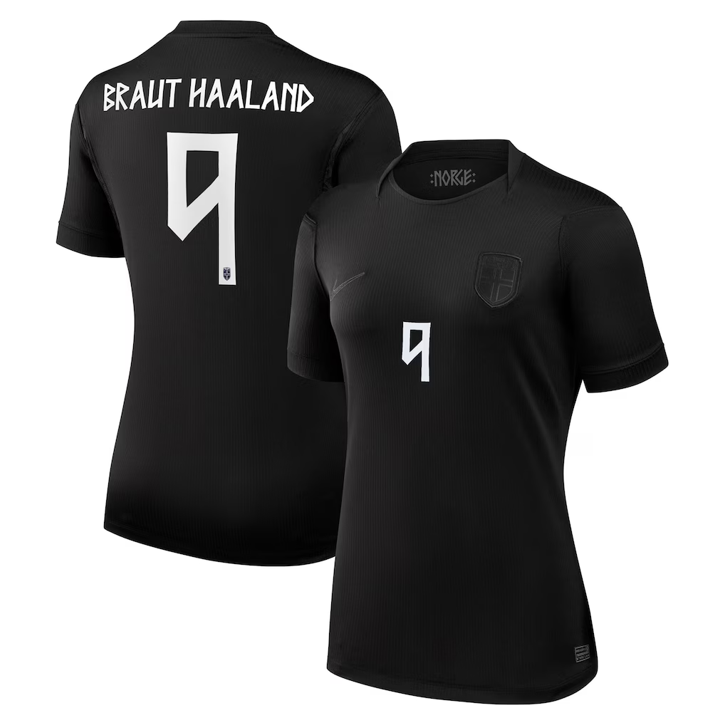 Women's Erling Haaland Norway 2026 Away Stadium Replica Jersey - Black