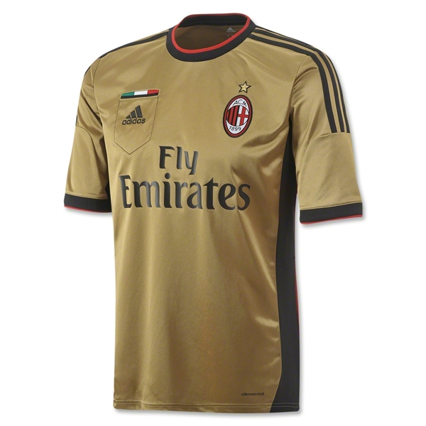 Comfort Fit 13-14 AC Milan Away Golden Jersey KitShirtShort