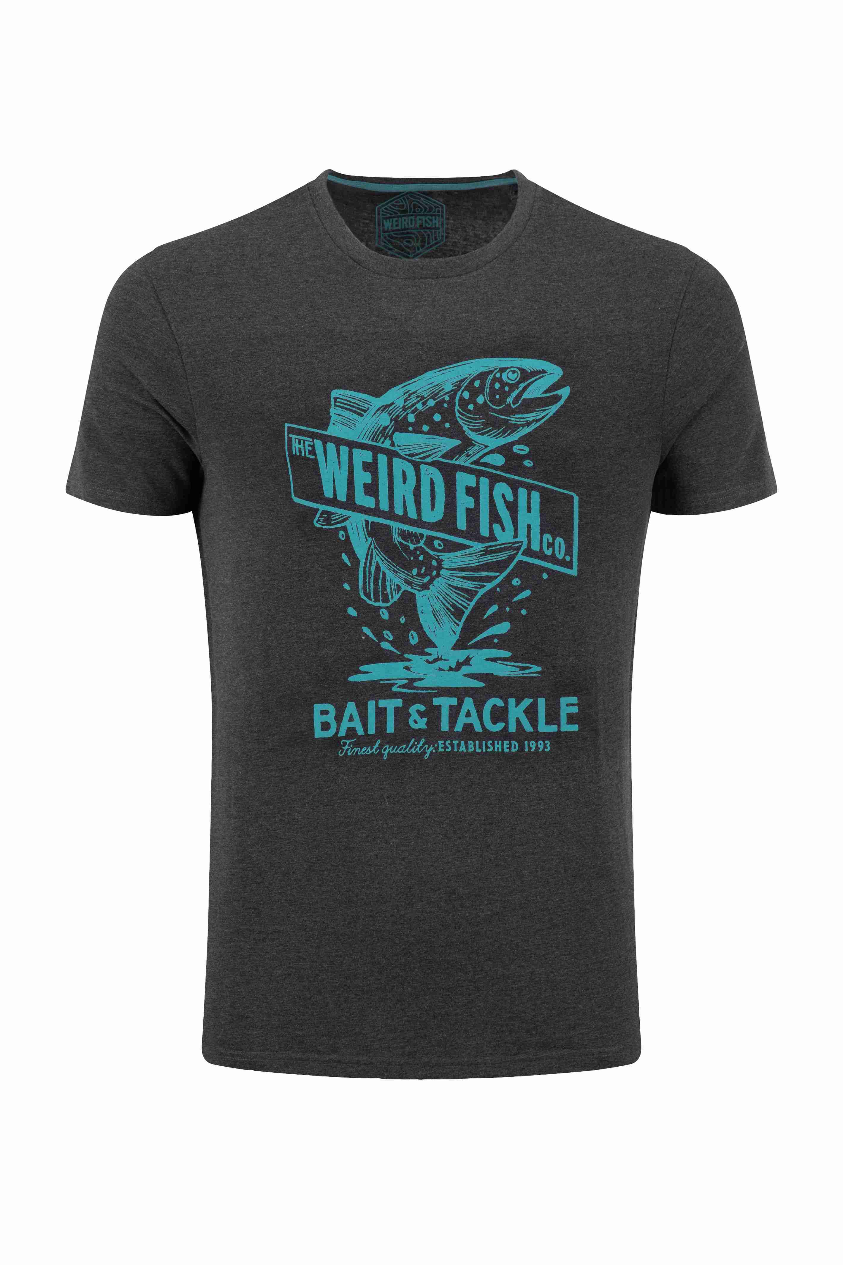 Leaping Fish Front Print Graphic T-Shirt Coal