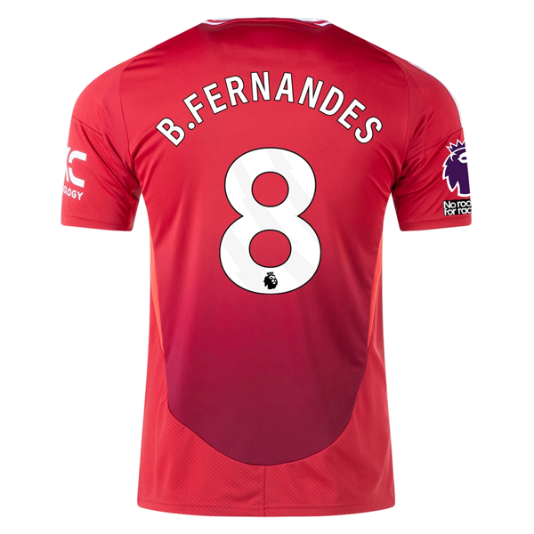 Bruno Fernandes Manchester United Home Soccer Jersey 24/25 EPL No Room For Racism MUFC Red