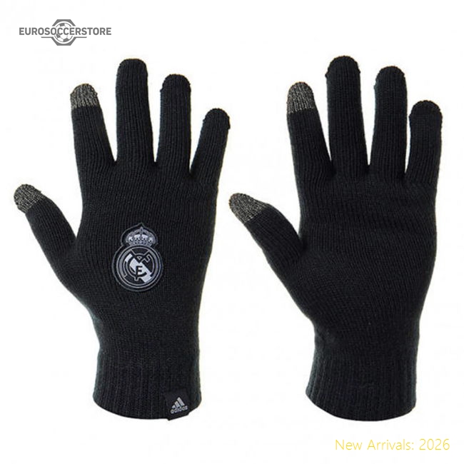 Premium High-Quality Real Madrid Adidas Gloves (Dark Grey)