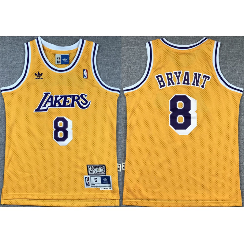 Youth Los Angeles Lakers #8 Kobe Bryant Yellow Stitched Basketball Jersey