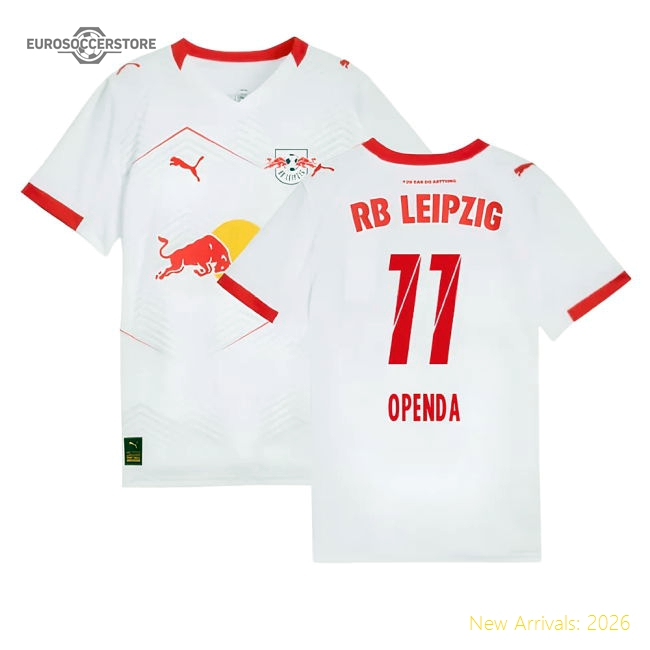 Fan-Favorite 2025-2026 Red Bull Leipzig Home Shirt (Kids) (Openda 11)