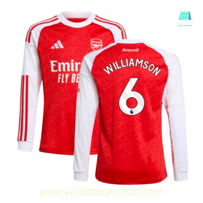2025-2026 Arsenal Long Sleeve Home Shirt (Kids) (Williamson 6)