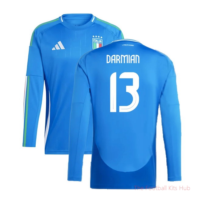 2024-2025 Italy Long Sleeve Home Shirt (DARMIAN 13)
