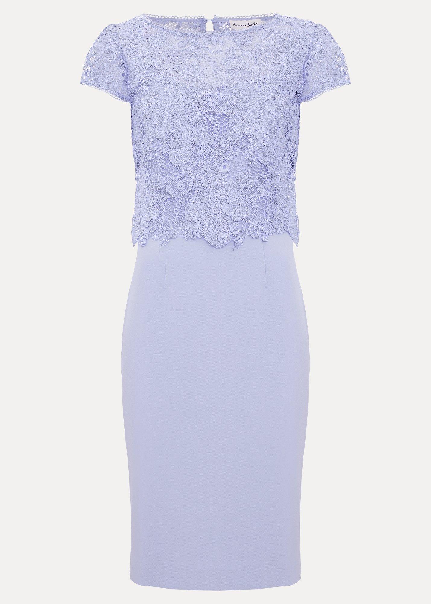 Petite Daisy Blue Lace Top Midi Dress