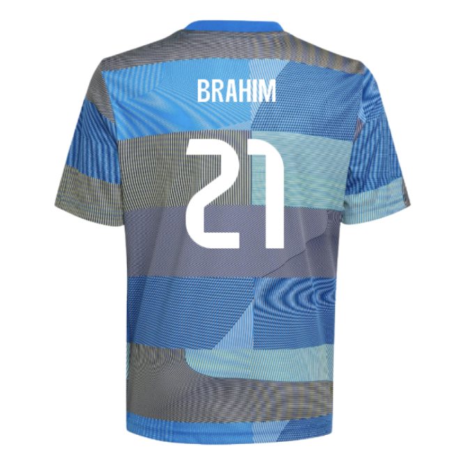 Genuine 2025-2026 Real Madrid Pre-Match Shirt (Blue) - Kids (Brahim