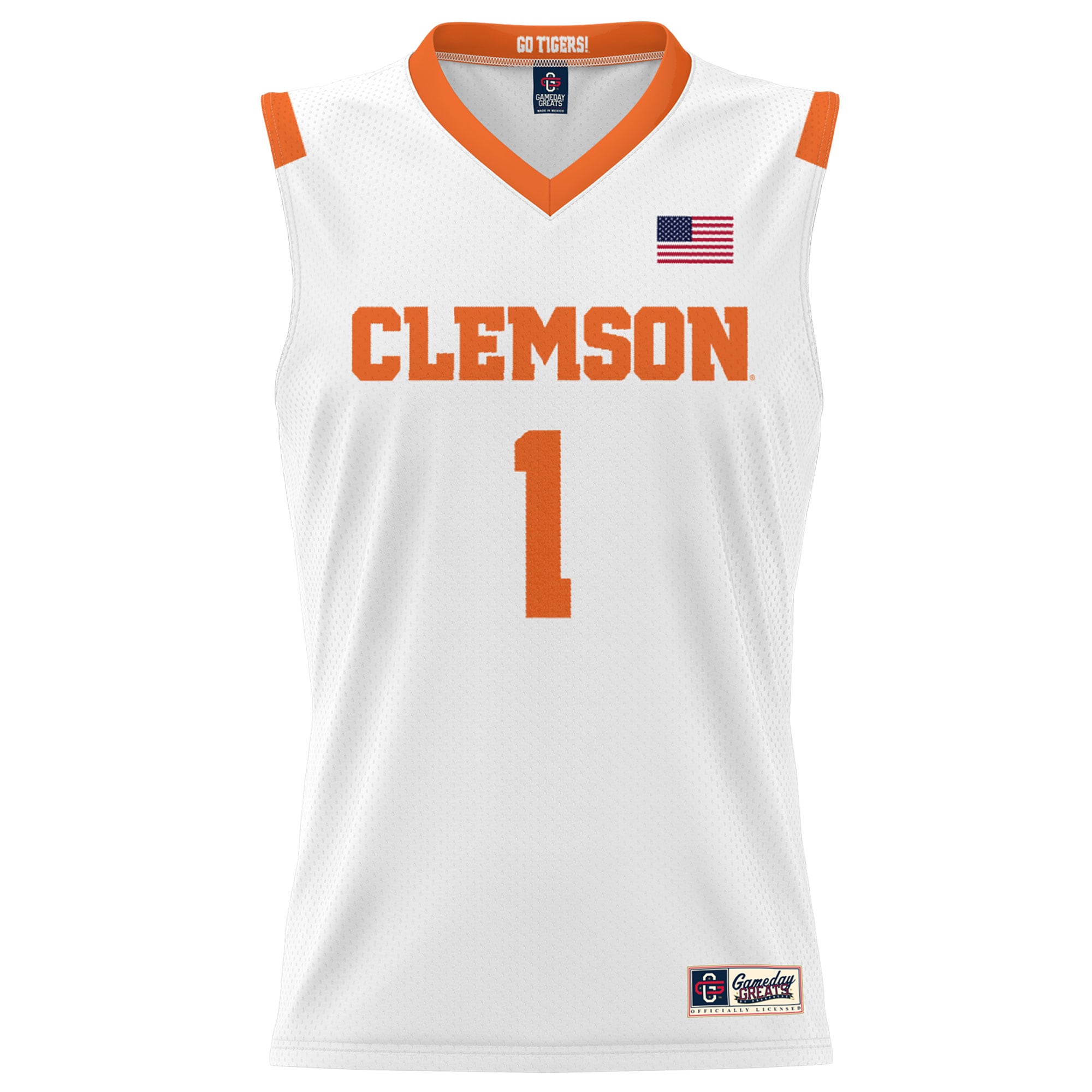 [DDG] Clemson Tigers GameDay Greats Unisex Lightweight Basketball Jersey - White