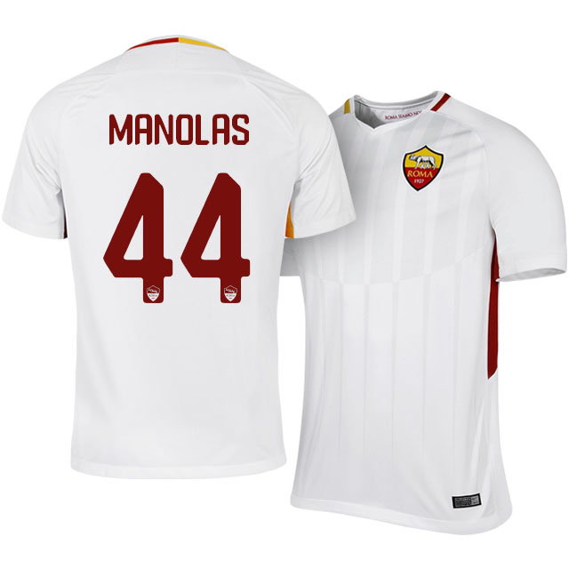 Roma Away 201718 Kostas Manolas 44 Soccer Jersey Shirt - Official